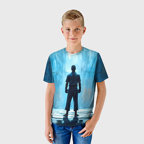 Детская футболка Боец крав-мага на синем / 3D-принт – фото 3