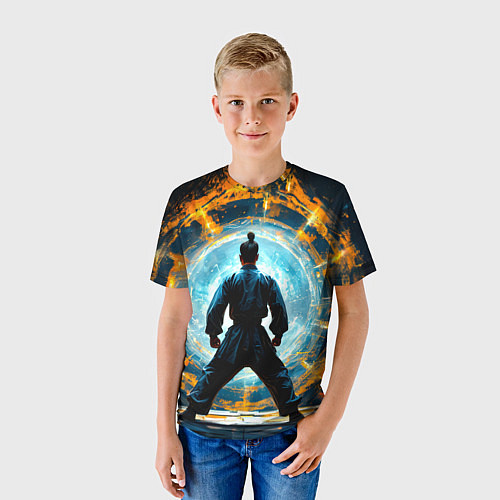 Детская футболка Кунг-фу боец / 3D-принт – фото 3