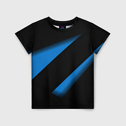 Футболка детская Color blue black line, цвет: 3D-принт