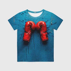 Футболка детская Бойцовские перчатки на синем, цвет: 3D-принт