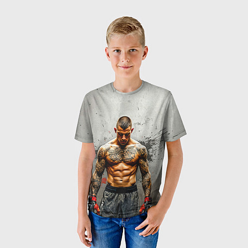 Детская футболка Дастин Порье на сером / 3D-принт – фото 3
