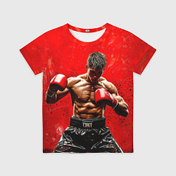 Футболка детская Кикбоксер в красном, цвет: 3D-принт