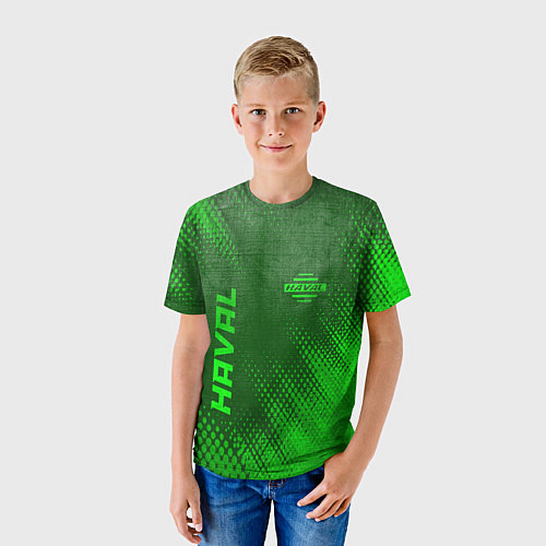 Детская футболка Haval - green gradient вертикально / 3D-принт – фото 3