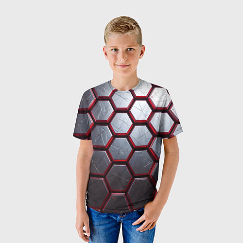 Детская футболка Металлический бронежилет / 3D-принт – фото 3