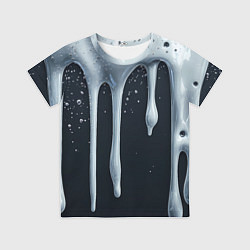 Футболка детская Белая объемная слизь текстура, цвет: 3D-принт