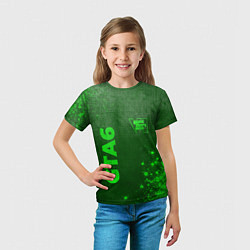 Футболка детская GTA6 - green gradient вертикально, цвет: 3D-принт — фото 2
