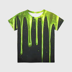 Футболка детская Слизь зеленая текстура, цвет: 3D-принт