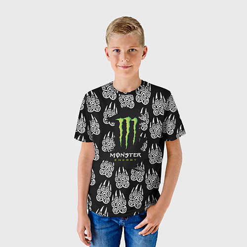 Детская футболка Monster energy медвежьи лапы / 3D-принт – фото 3