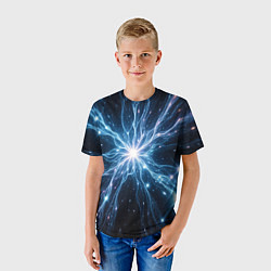 Футболка детская Всплеск света и звезды - космическая абстракция, цвет: 3D-принт — фото 2