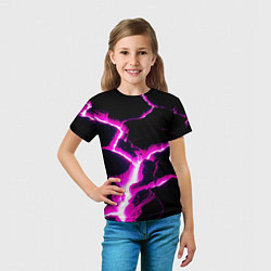 Футболка детская Color pink black, цвет: 3D-принт — фото 2