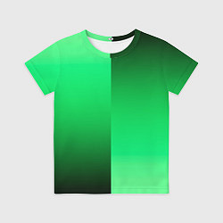 Футболка детская Чёрно-зелёный градиент пополам, цвет: 3D-принт