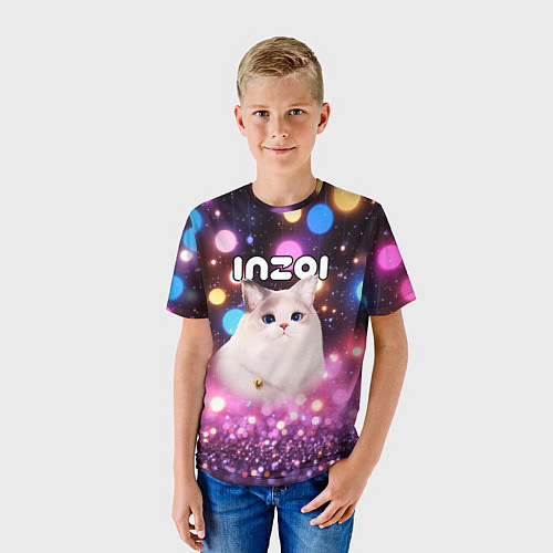 Детская футболка Inzoi кошечка и логотип / 3D-принт – фото 3