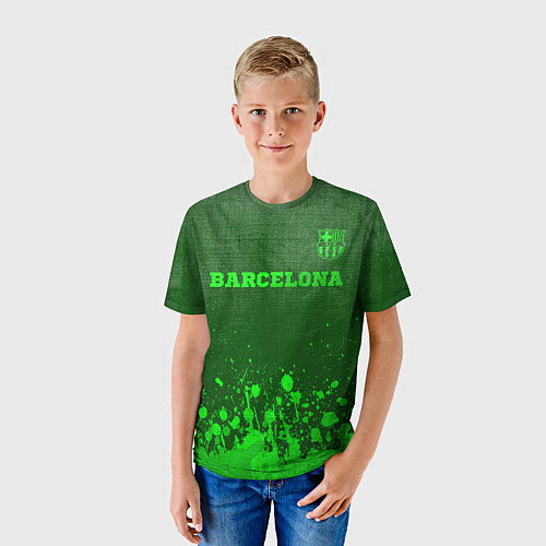 Детская футболка Barcelona - green gradient посередине / 3D-принт – фото 3