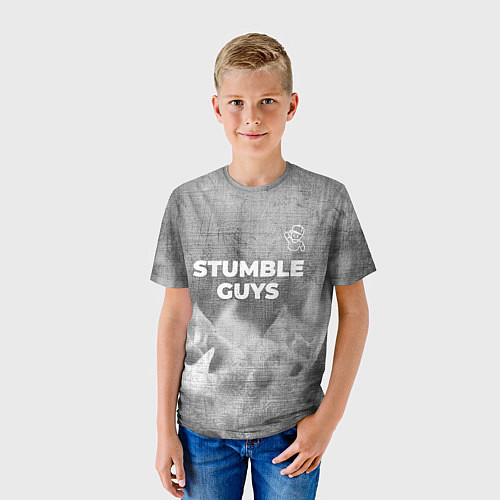 Детская футболка Stumble Guys - grey gradient посередине / 3D-принт – фото 3