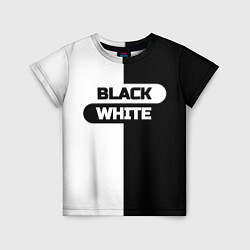 Футболка детская Black white пополам, цвет: 3D-принт