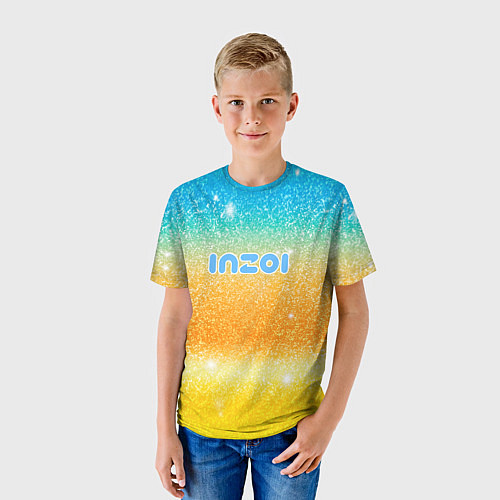 Детская футболка Inzoi лого и блестки / 3D-принт – фото 3
