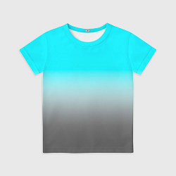 Футболка детская Серо-голубой светлый градиент, цвет: 3D-принт