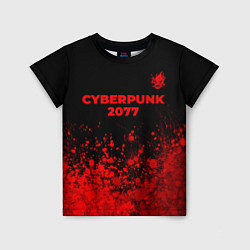 Футболка детская Cyberpunk 2077 - red gradient посередине, цвет: 3D-принт