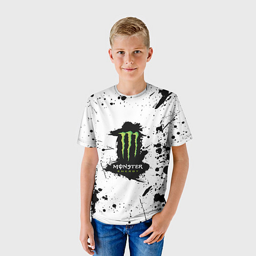 Детская футболка Monster energy брызги красок / 3D-принт – фото 3