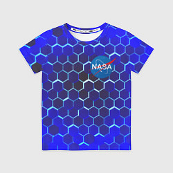 Футболка детская Nasa голубая броня, цвет: 3D-принт