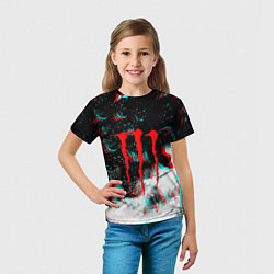 Футболка детская Monster energy огонь глитч, цвет: 3D-принт — фото 2