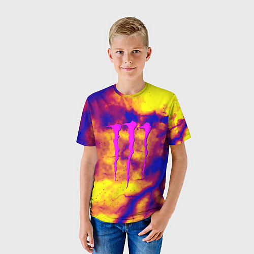 Детская футболка Monster energy storm grunge / 3D-принт – фото 3
