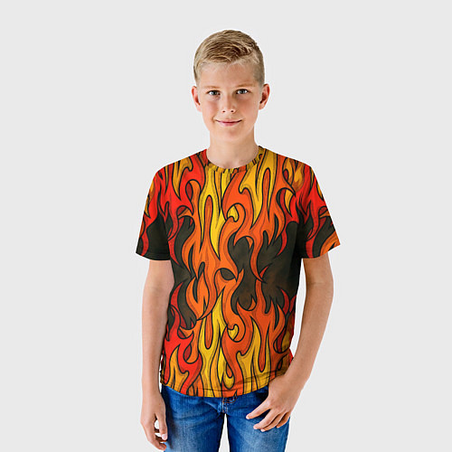 Детская футболка Языки пламени арт / 3D-принт – фото 3