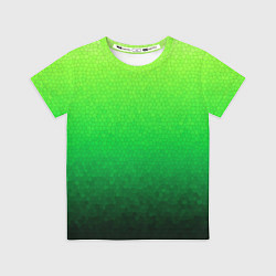 Футболка детская Градиент мозаика зелёный в тёмный, цвет: 3D-принт