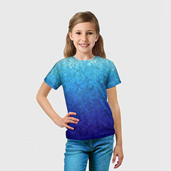 Футболка детская Сине-голубой градиент текстура, цвет: 3D-принт — фото 2