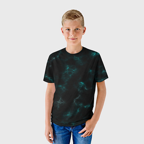 Детская футболка Color black turquoise / 3D-принт – фото 3