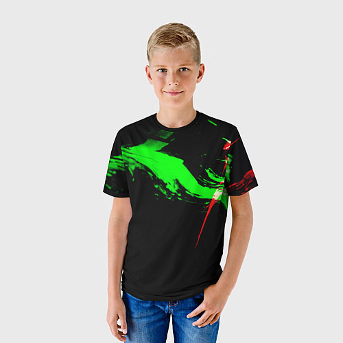 Детская футболка Color black green red / 3D-принт – фото 3