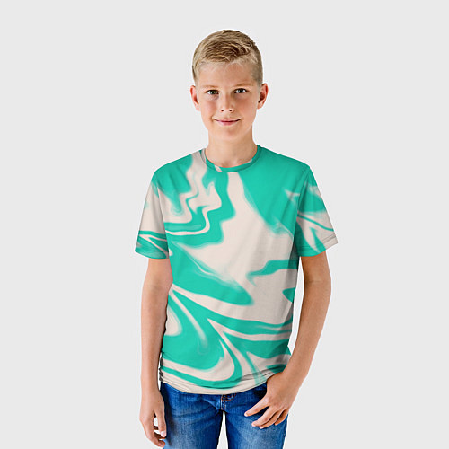 Детская футболка Color white turquoise / 3D-принт – фото 3