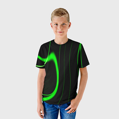 Детская футболка Color green light green black / 3D-принт – фото 3