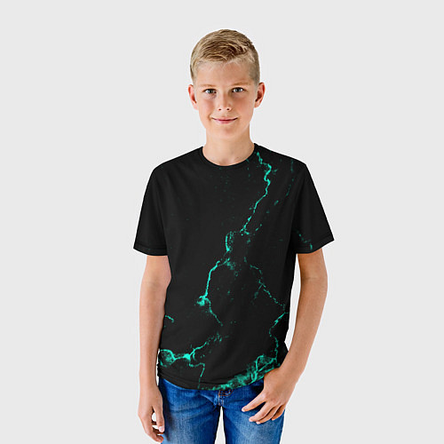 Детская футболка Color black turquoise / 3D-принт – фото 3