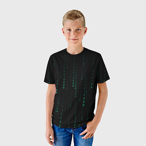 Детская футболка Color black turquoise / 3D-принт – фото 3