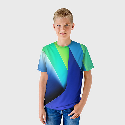 Детская футболка Color blue green / 3D-принт – фото 3
