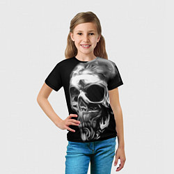 Футболка детская Стилизованный череп, цвет: 3D-принт — фото 2