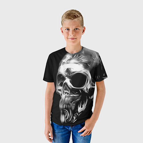 Детская футболка Стилизованный череп / 3D-принт – фото 3
