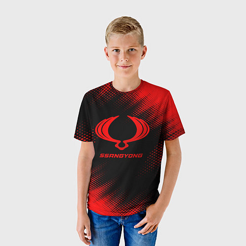 Детская футболка SsangYong - red gradient / 3D-принт – фото 3