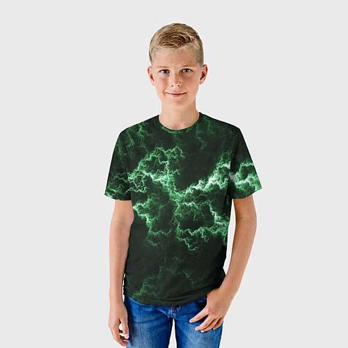 Детская футболка Lightning green line / 3D-принт – фото 3