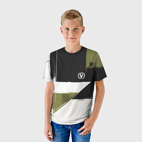 Детская футболка Changan логотип / 3D-принт – фото 3