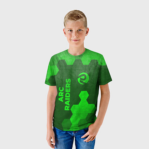 Детская футболка ARC Raiders - green gradient вертикально / 3D-принт – фото 3