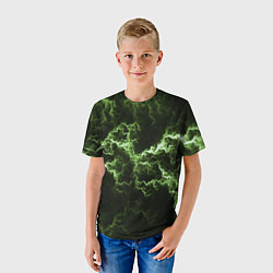 Футболка детская Lightning green glow, цвет: 3D-принт — фото 2