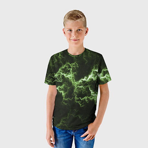 Детская футболка Lightning green glow / 3D-принт – фото 3