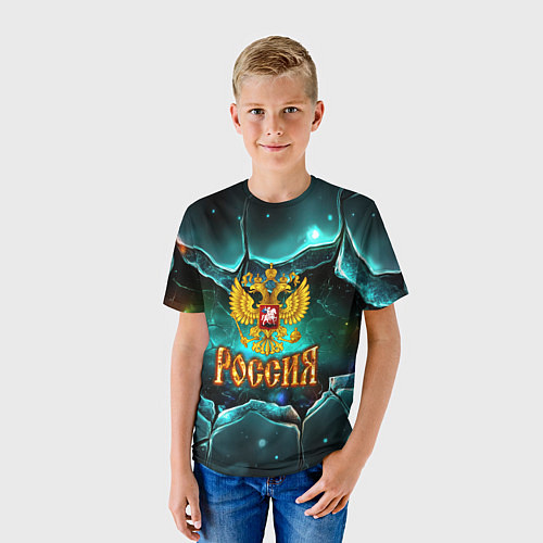 Детская футболка Россия - объемные плиты / 3D-принт – фото 3