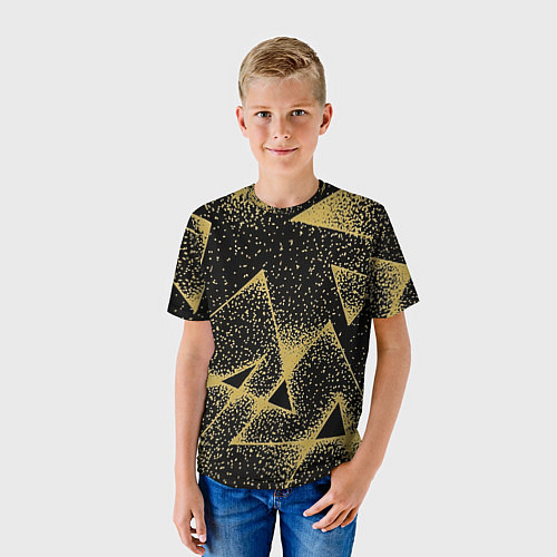 Детская футболка Triangle yellow with dots / 3D-принт – фото 3