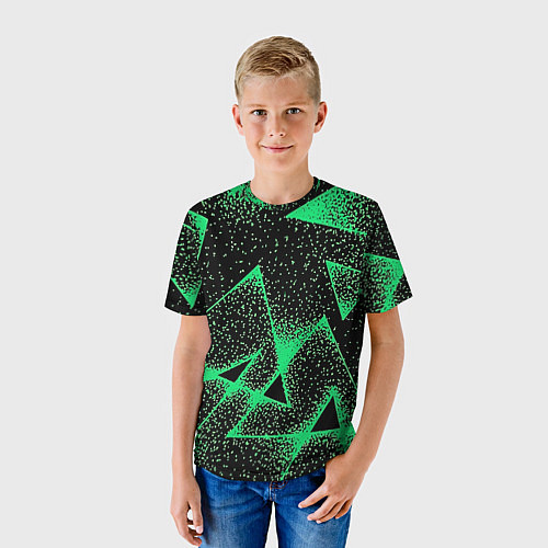 Детская футболка A light green triangle with dots / 3D-принт – фото 3