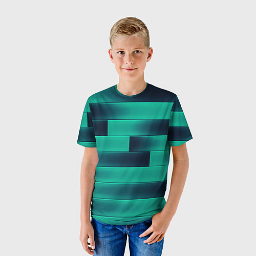 Детская футболка Color light blue square / 3D-принт – фото 3