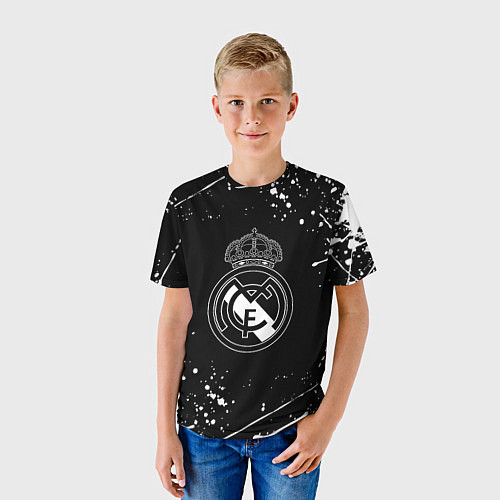 Детская футболка Real Madrid белые краски / 3D-принт – фото 3