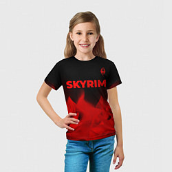 Футболка детская Skyrim - red gradient посередине, цвет: 3D-принт — фото 2